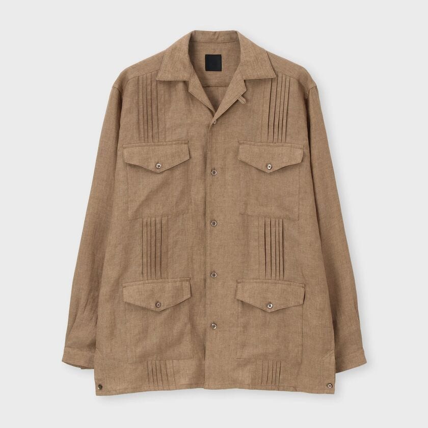 リネン シャツブルゾン / ミディ