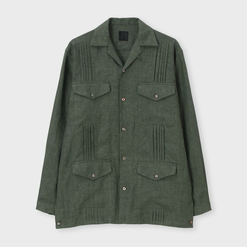 リネン シャツブルゾン / ミディ