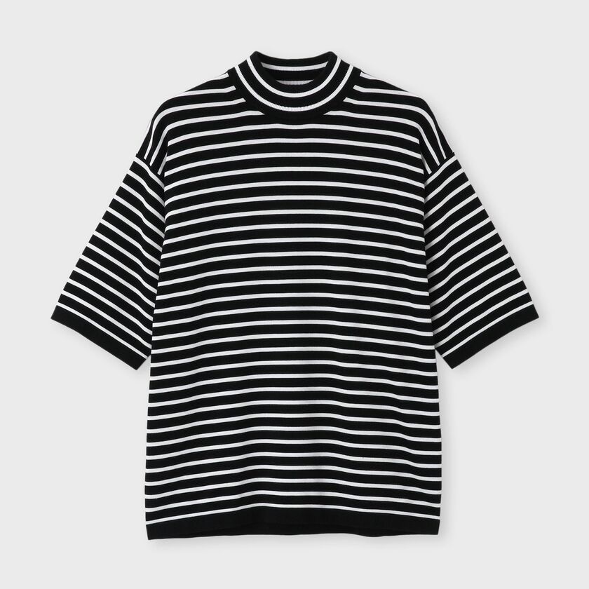 BASQUE BORDER MOCK NECK  S/S SWEATER [バスクボーダー モックネックSSセーター]