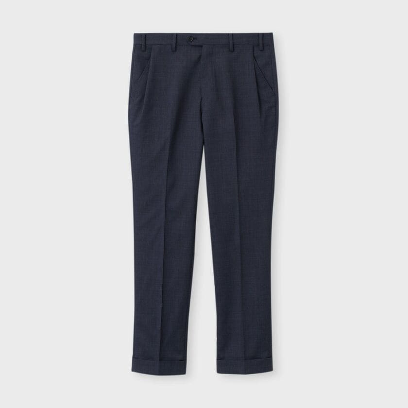 WOOL SILK CHAMBRAY TAPERED  SLACKS [ウールシルク シャンブレーパンツ]