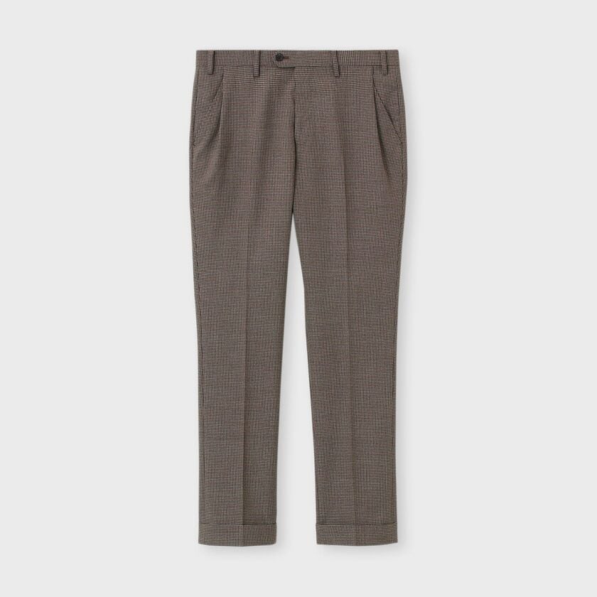 WOOL SILK GUN CLUB CHECK TAPERED  SLACKS [ウールシルク ガンクラブパンツ]
