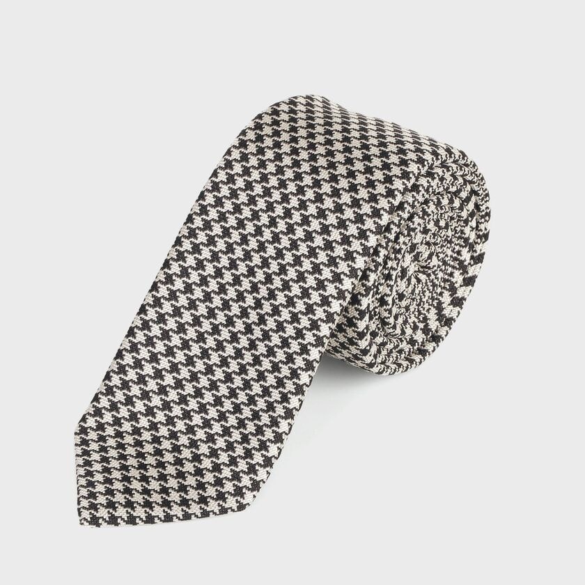 HOUNDS TOOTH NARROW TIE [ハウンズトゥース ナロータイ]