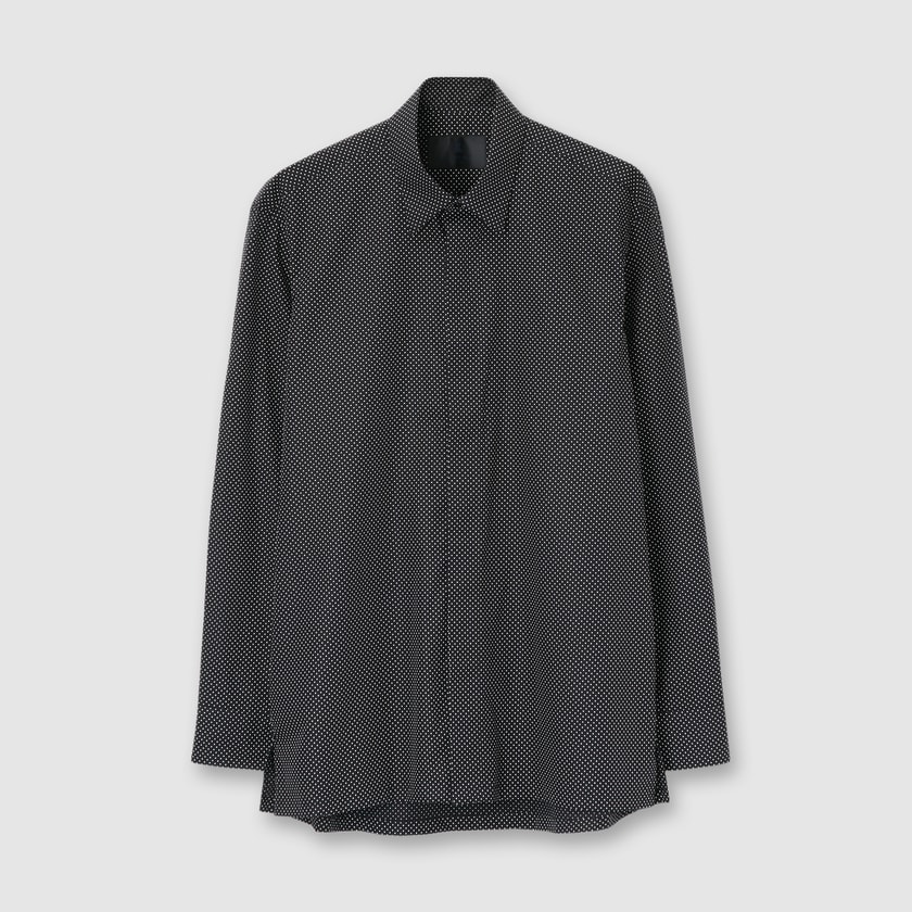 PIN DOT PRINT FLY FRONT 　SHIRT