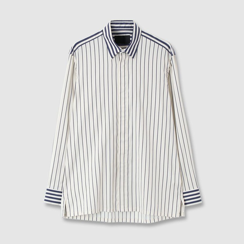 STRIPE BLOCKING FLY FRONT 　SHIRT 2