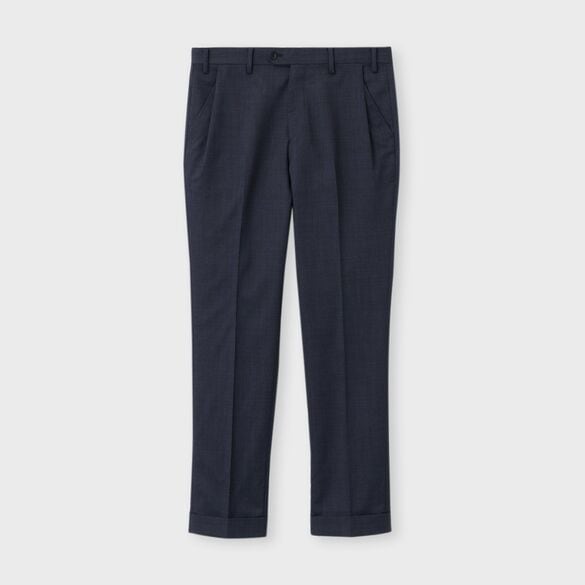 WOOL SILK CHAMBRAY TAPERED  SLACKS [ウールシルク シャンブレーパンツ]