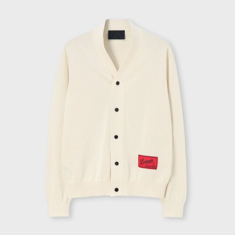【新品】SWINSWING 長袖カーディガン ホワイト/レッド サイズ40 NEW SOMERSET V NECK CARDIGAN SWEATER [NEWサマセット カーディガン