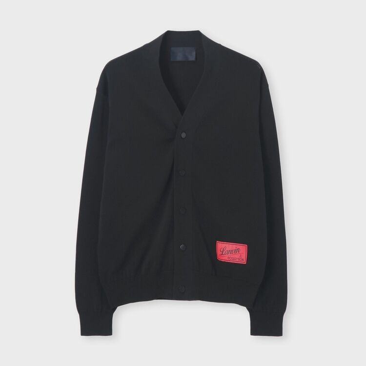 LANVIN バーガンディ ストライプ カーディガン NEW SOMERSET V NECK CARDIGAN SWEATER [NEWサマセット カーディガン