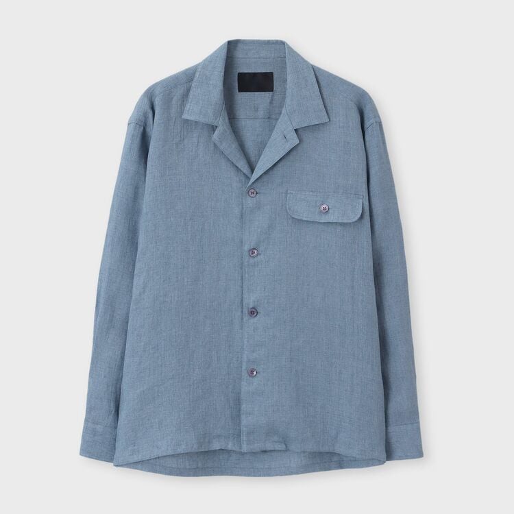 PROVENCE LINEN OPEN COLLAR SHIRT-JACKET[プロヴァンスリネンオープン