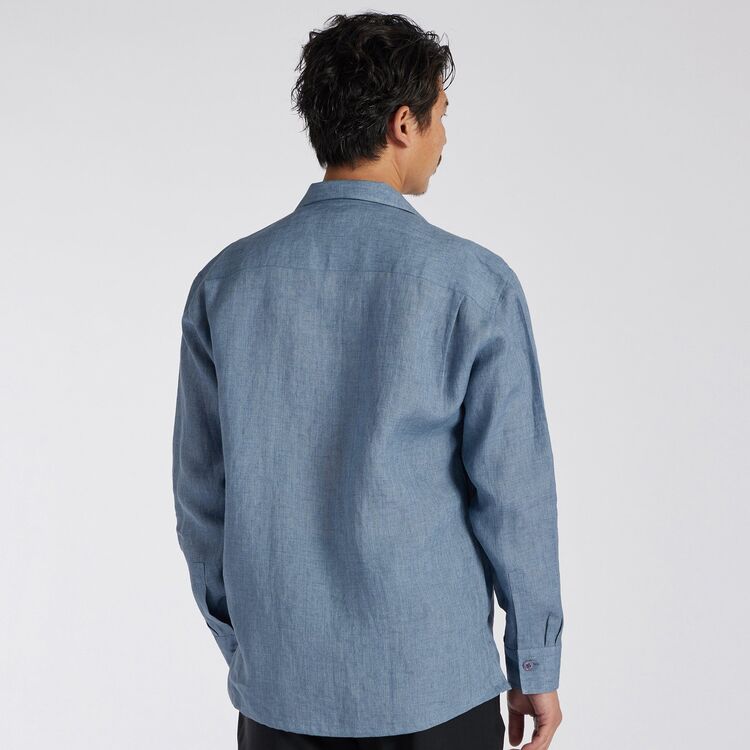 PROVENCE LINEN OPEN COLLAR SHIRT-JACKET[プロヴァンスリネンオープン