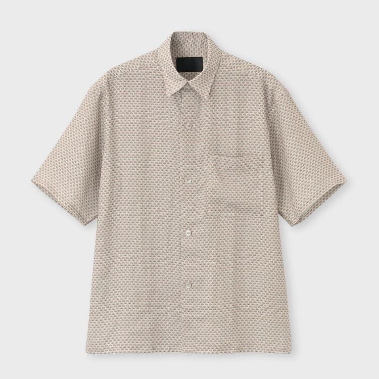 PALM TREE PRINT LINEN OVERSIZED SHIRT[パームツリープリント リネン