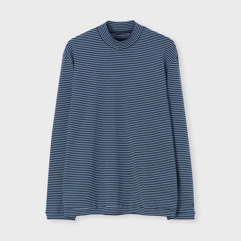 ALTERNATE BORDER SEMI-MOCK  LONG SLEEVE TEE [オルタナティブボーダー セミモックネック]