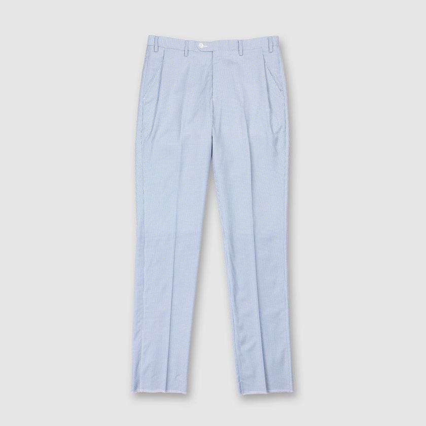 WOOL GINGHAM TAPERD SLACKS