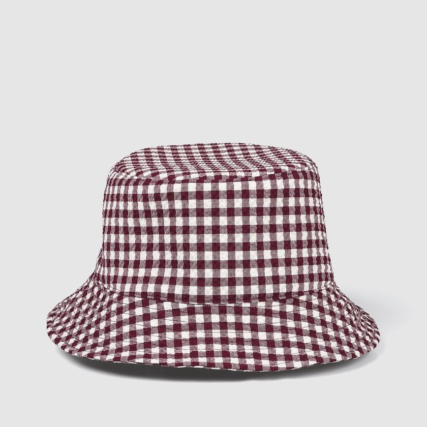 WOOL SUCKER GINGHAM CHECK  HAT