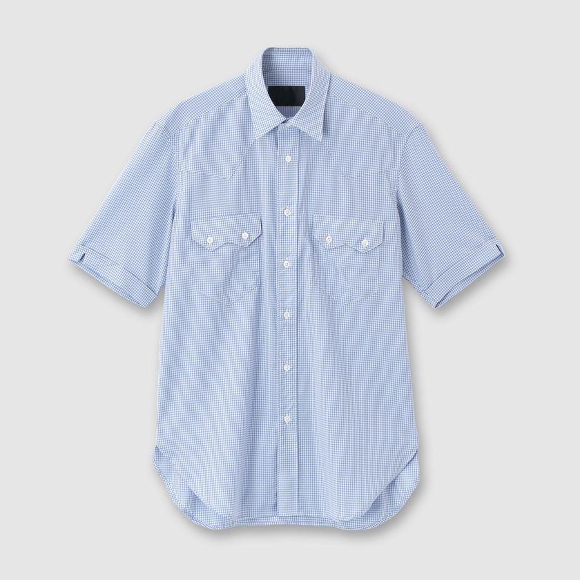 WOOL GINGHAMSHORT SLEEVE WESTERNSHIRT