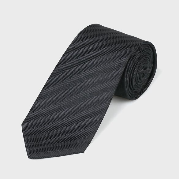シルク ヘリンボーン ストライプ タイ