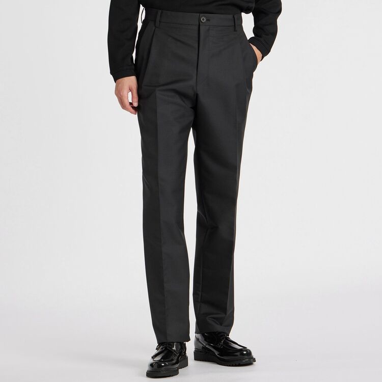 【美品】ランバン-LANVIN COLLECTION-ウール テーパードパンツ HYBRID WOOL COMFORT TAPERED SLACKS [ハイブリッドウール テーパード