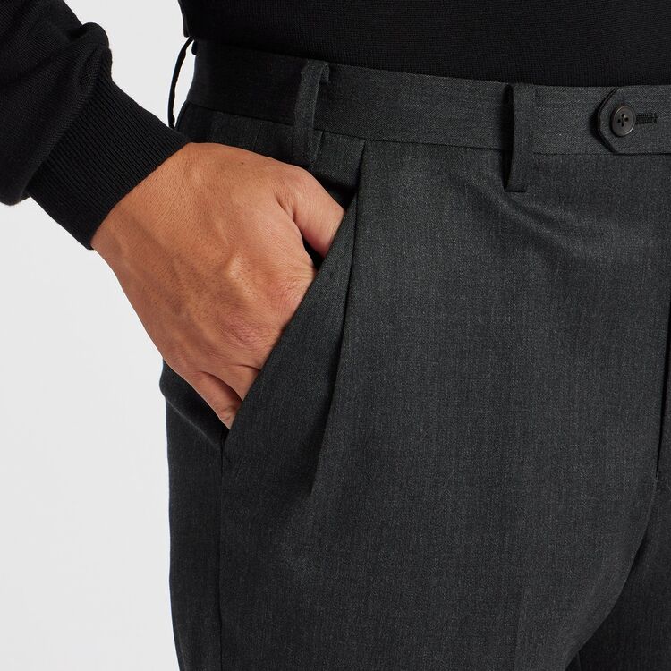 WOOL SERGE TAPERED SLACKS [ウールサージ テーパードパンツ