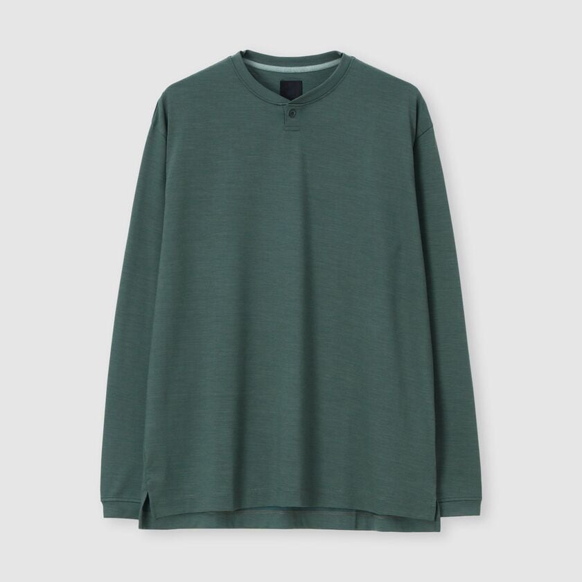 ウール ナイロン ミニヘンリーネック Tシャツ / ガルベール