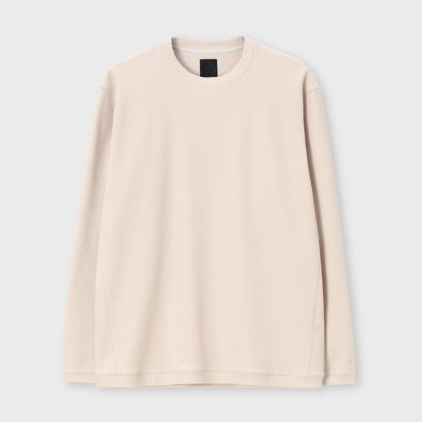 コットン　ビッグメッシュ　クルーネックカットソー / シャルニエ